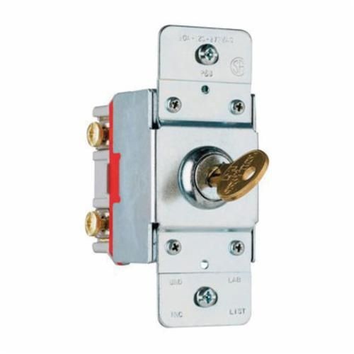 PS20AC1-KLPass & Seymour® PS20AC1KL Heavy Duty Keylock Switch, 120/277 VAC, 20 A, 2 hp Power Rating, SPST Contact