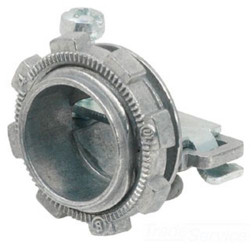 Bridgeport® 650-DC2 Conduit Connector, 3/8 in Trade, For Use With Non-Metallic Cable, Die Cast Zinc, Ball Burnished/Mirror Smooth