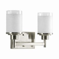 P2977-09Progress Lighting® P2977-09 Alexa Bath and Vanity Light, (2) A19 Incandescent Lamp, 120 VAC, Brushed Nickel Plated Housing