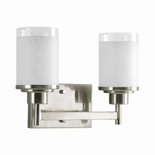 P2977-09Progress Lighting® P2977-09 Alexa Bath and Vanity Light, (2) A19 Incandescent Lamp, 120 VAC, Brushed Nickel Plated Housing