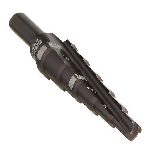 Milwaukee® 48-89-9202 Step Drill Bit, 3/16 in Dia Min Hole, 1/2 in Dia Max Hole, 6 Steps, HSS, 6 Hole Sizes, 1/4 in Shank