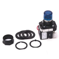 800H-QRTH2BAllen-Bradley, 800H-QRTH2B, 30.5mm Type 4/4X/13 Pilot Light, LED, Blue, 12-130V AC/DC, 1 NO-1 NC