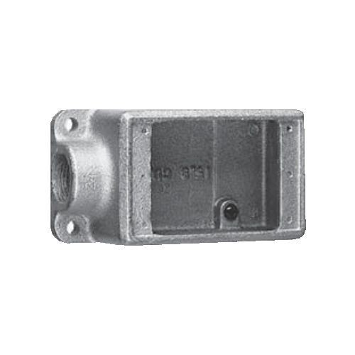 EATON Crouse-Hinds Condulet® FS2 1-Outlet Shallow Device Box With Mounting Lug, 3/4 in NPT Trade, 1 Gang, Feraloy® Iron Alloy, Aluminum Acrylic Painted/Electro-Galvanized