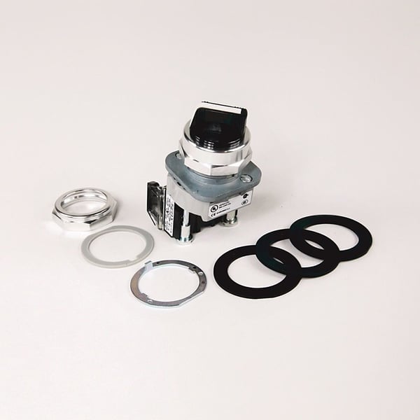 800TC-H2AAllen-Bradley 800TC-H2A 30.5mm Type 4/13 2 Pos Sel. Switch-Non-Illum., White, Std. Knob Maint., 1 NO-1 NC, Finger Safe Guards