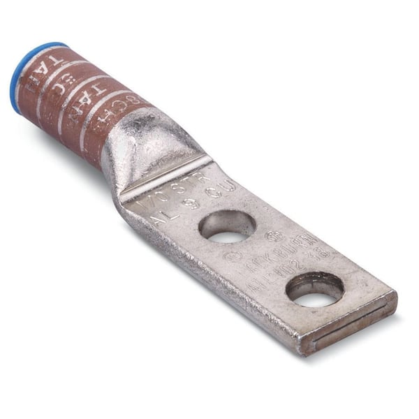 ATL5002Color-Keyed® ATL5002 2-Hole Compression Lug, 500 to 700 kcmil Aluminum/Copper Conductor, 1/2 in Stud, Aluminum