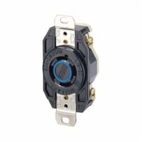 2420Leviton® V-0-Max™ 2420 3-Phase Y Grounding Locking Receptacle, 250 VAC, 20 A, 3 Poles, 4 Wires, Black