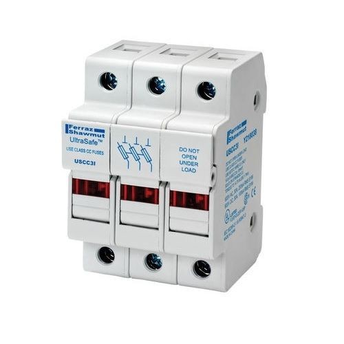 Mersen UltraSafe™ USCC1I Fuse Holder, 600 VAC/VDC, 30 A, 14 to 6 AWG Wire, 1 Pole