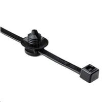 HellermannTyton 156-00157 Type T50RFT6 2-Piece Fir Tree Mount Cable Tie, 8 in L x 0.18 in W x 1.2 mm THK, Polyamide 6.6