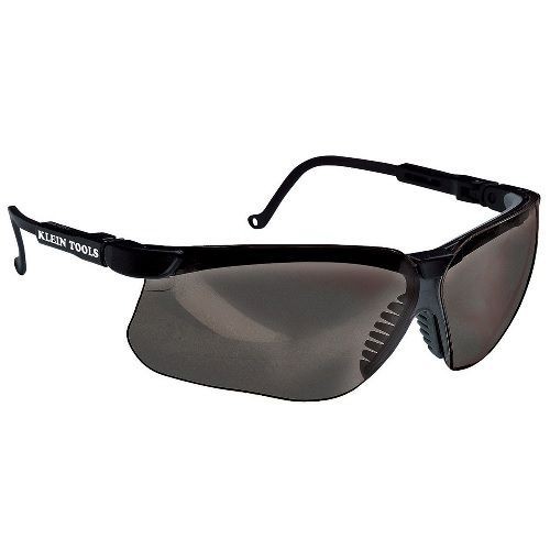 Klein® 60046 Protective Eyewear, Dark Gray Lens, Half Framed Frame, Black