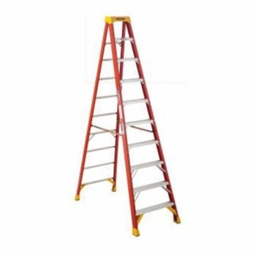 6210WERNER® 6210 6200 Type IA Step Ladder, 10 ft H Ladder, 300 lb Load, 9 Steps, Fiberglass, A14.5