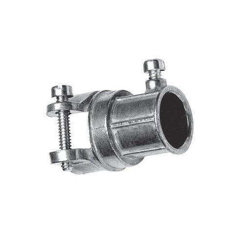 EATON Crouse-Hinds FECS38DC Set Screw EMT to Clamp FMC Squeeze Flexible Combination Coupling, 1/2 to 3/8 in, For Use With Flexible Metal and Thinwall EMT Conduit, Die Cast Zinc, Metallic