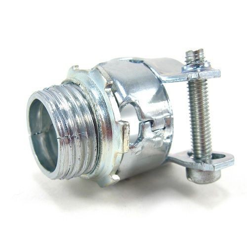 24-34TO-Z/Gedney 24-34T Type 24 Insulated Straight Squeeze Conduit Connector With Locknut, 3/4 in Trade, 29/32 to 1-5/64 in Cable Openings, For Use With Armored/FMC Cable, Malleable Iron, Zinc Electroplated