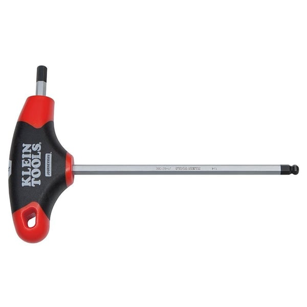 Klein® Journeyman™ JTH6E08BE Ball End Hex Key, 1/8 in Hex, Soft Grip/T-Handle Handle, Steel