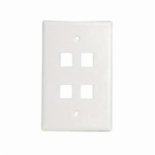 OCC® FPKS0412 KMJ Standard Size Keystone Faceplate, 1 Gang, 4 Ports