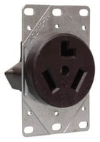 EATON Arrow Hart™ Eaton Wiring Devices 38B-BOX Non-Grounding Single Straight Blade Receptacle, 125/250 VAC, 30 A, 3 Poles, 3 Wires, Brown