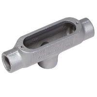 O-Z/Gedney TB37 Type TB Conduit Outlet Body, 1 in Hub, Form 7 Form, 15 cu-in Capacity, Grayloy Iron, Zinc Electroplated/Aluminum Enamel