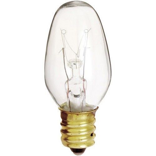 SATCO® S3691 Dimmable Night and Holiday Light Incandescent Lamp, 7 W, E12 Candelabra Incandescent Lamp, C7 Shape, 35 Lumens Initial