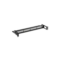 Leviton® QuickPort® 49255-R24 1-RU Flat Recessed Unloaded Patch Panel, 24 Ports, Steel