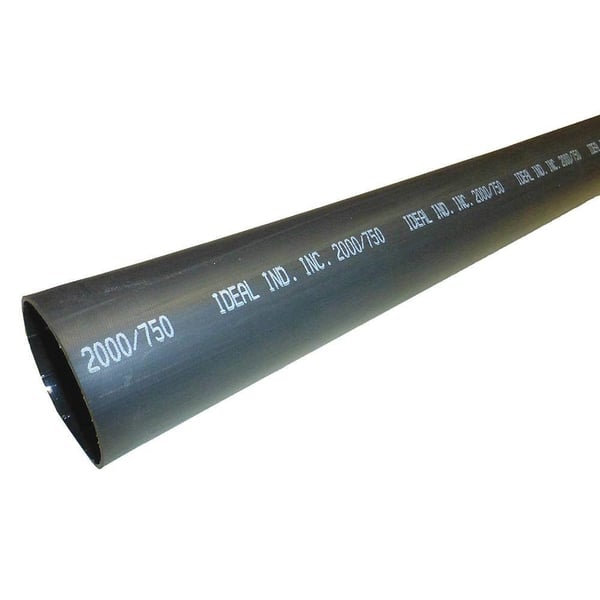 IDEAL® Thermo-Shrink® 46-358 Heat Shrink Tubing, 1-1/2 in ID Expanded, 0.47 in ID Recovered, 0.16 in THK Wall Recovered, 48 in L, Polyolefin, Black