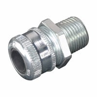 CGB7920Crouse-Hinds CGB3239 Form C Straight Cable Gland Cord Connector, 1 in Trade, 7/8 to 1 in Cable Openings, Steel, Chromate Coated/Electro-Plated Zinc