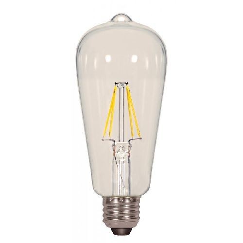 SATCO® S9581 Dimmable Filament LED Lamp, 6.5 W, 60 W Incandescent Equivalent, E26 Medium LED Lamp, ST19 Shape, 810 Lumens