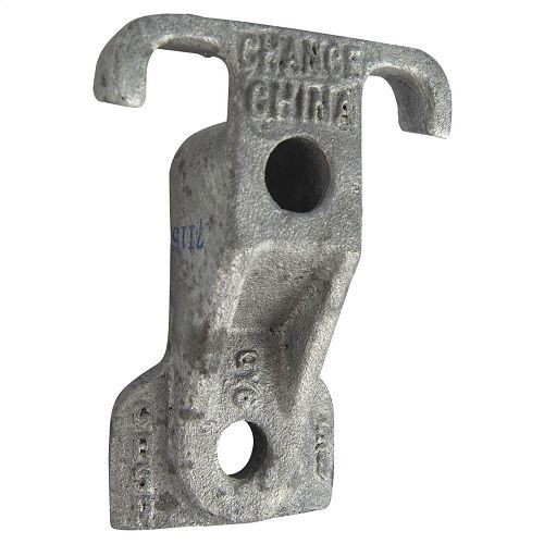 CHANCE® GH5N Guy Hook, 4-3/4 in L, 11/16 in Upper, 9/16 in Lower Mounting Hole, Cast Ductile Iron