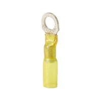 Sta-Kon® RCS10-8X RC Series Heat Shrinkable Insulated Ring Terminal, 12 to 10 AWG Conductor, 1.34 in L, Copper, Yellow