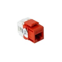 Leviton® GigaMax® QuickPort® 5G110-RO5 8-Conductor 8-Position Component Rated UTP Connector, Cat 5e Module, Surface/Panel Mount, 1 Ports, Plastic, Orange
