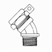 4Q-450LO-Z/Gedney Ground-Tite® 4Q-4200L Concretetight Liquid Tight Oiltight Positive Grounding Raintight Conduit Connector With Lug, 2 in Trade, 6 to 1/0 AWG Cable Openings, 45 deg, Malleable Iron, Zinc Electroplated