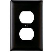 Pass & Seymour® TradeMaster® TP8-BK Standard Receptacle Wallplate, 1 Gang, 4.7 in, Thermoplastic, Black