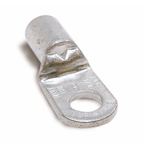 Sta-Kon® G973 G Series Non-Insulated Ring Terminal, 2 AWG Conductor, 1.59 in L, Tubular Barrel, Copper, Metallic