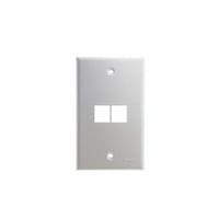 Panduit® NetKey® NK2FNWH Flat Vertical Faceplate, 1 Gang, 2 Ports, Keystone Module, Flush Mount, ABS