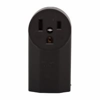 EATON 1251 Grounding Power Receptacle, 125 VAC, 50 A, 2 Poles, 3 Wires, Black