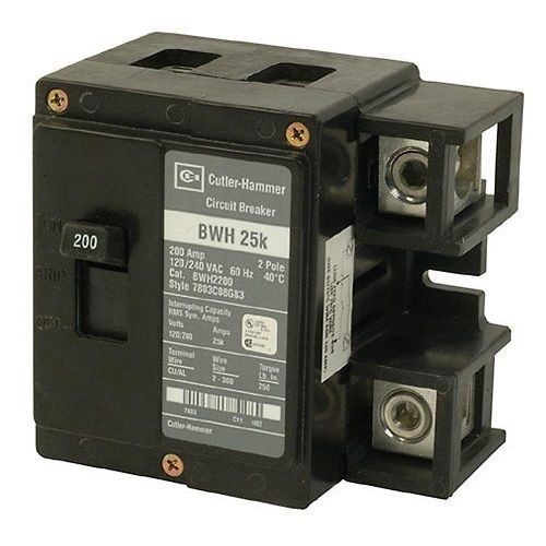 BWH2200EATON BWH2200 Type BWH Circuit Breaker, 120/240 VAC, 200 A, 25 kA Interrupt, 2 Poles