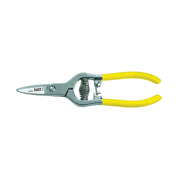 24001Klein® 24001 Self-Opening Utility Snip, Sharp Tip, 1 in L of Cut, Non-Slip Snip, Steel Blade