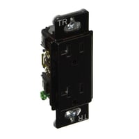 Lutron® SCRS-20-TR-MN Duplex Tamper-Resistant Straight Blade Receptacle, 125 VAC, 20 A, Midnight