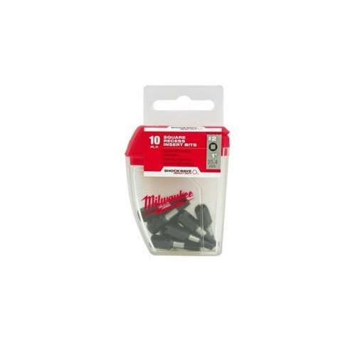 Milwaukee® SHOCKWAVE™ Impact Duty™ 48-32-5008 Impact Insert Bit, #2 Square Recessed Point, 1 in OAL, 1/4 in, Alloy Steel