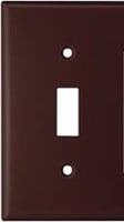 EATON Arrow Hart™ Eaton Wiring Devices 2034B-BOX 2000 Mid-Sized Toggle Switch Wallplate, 1 Gangs, 4.87 in H x 3.12 in W, Thermoset, Brown