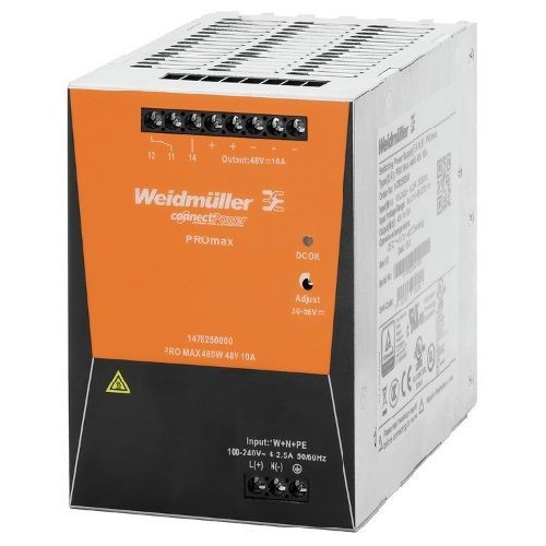 1478190000Weidmuller 1478190000 Power Supply, 24 V Output, 480 W, 20 A, DIN Rail