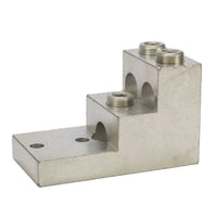 NSI 600T-3 T2 Stacked Step Panel Lug, 2 AWG to 600 kcmil Aluminum/Copper Conductor, 3/8 in Stud, 2 Bolt Holes, Aluminum