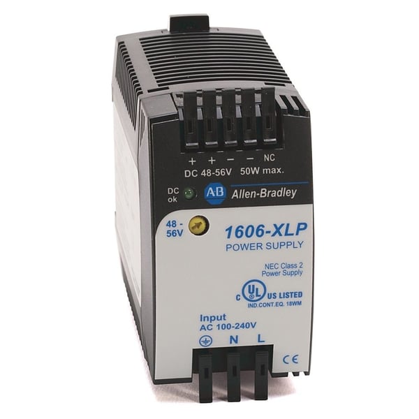 1606-XLP100FAllen-Bradley 1606-XLP100F 1606-XLP100F: Compact Power Supply, 48-56V DC, 100 W, 120/240V AC / 85-375V DC Input Voltage