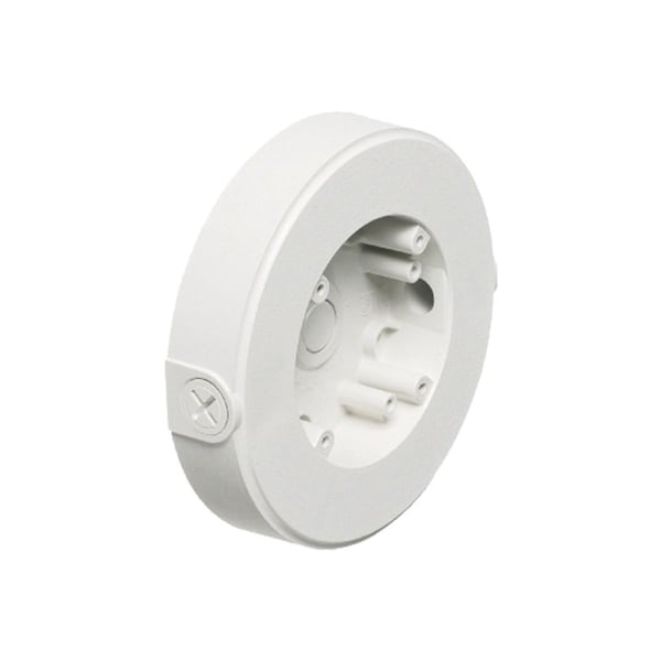 8161TRArlington 8161TR Wall Ceiling Mount Versatile Security Camera Mounting Box With (2) Threaded Openings, For Use With Cam-Kit™ Security Camera Mounting Kit, Plastic, White
