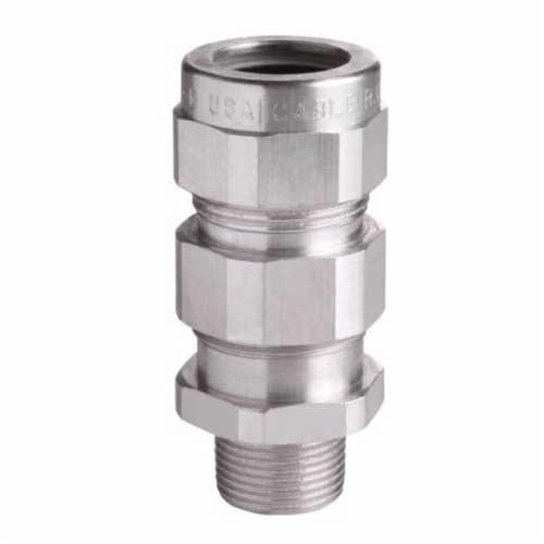 TMC8302Crouse-Hinds TMC7247 Cable Gland, 2-1/2 in Trade, 1.99 to 2.72 in Outer Sheath, 1.93 to 2.47 in Armor Cable Openings, Aluminum, Nickel Plated
