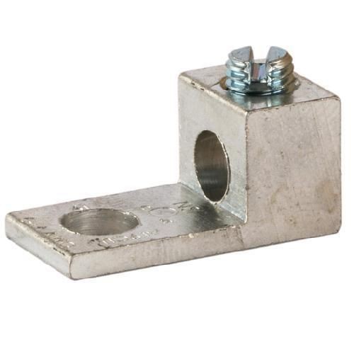 NSI 2T Dual Rated Lug, 14 to 2 AWG, 1/4 in Stud, 1 Bolt Holes, Aluminum
