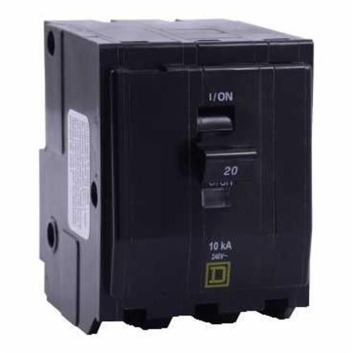 Square D™ QO320 QO Series Miniature Circuit Breaker, 120/240 VAC/48 VDC, 20 A, 10 kA, 3 Poles, Thermal Magnetic Trip