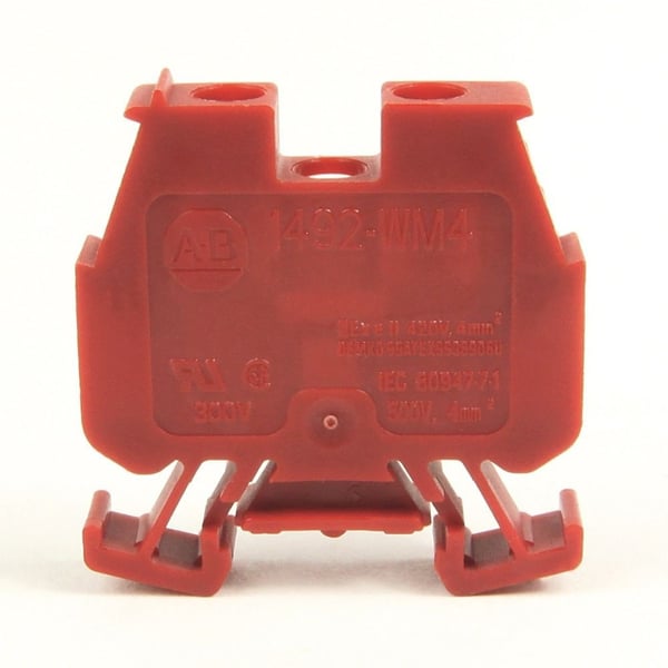 1492-WM4-REAllen-Bradley 1492-WM4-RE 1492-W IEC Terminal Block, One-Circuit Mini Feed-Through Block, 4 mm (# 22 AWG - # 10 AWG) or 2.5 mm (# 22 AWG - # 12 AWG), Standard Feedthrough, Red