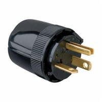 5765-BKPass & Seymour® 5765-BK Angled Straight Blade Plug, 125 VAC, 20 A, 3 Poles, 4 Wires, Black