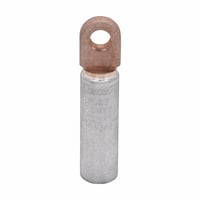 CC6C25UEaton Cooper Power Series CC6C11U Cooper Power Series Unthreaded Coppertop Deadbreak Crimp Connector, 600 A, Aluminum/Copper
