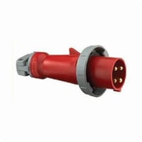 HBL460P12WWiring Device-Kellems HBL460P12W 1-Phase Grounding Male Non-NEMA Portable Watertight Standard Cord Mount Pin and Sleeve Plug, 125/250 VAC, 60 A, 3 Poles, 4 Wires, Orange