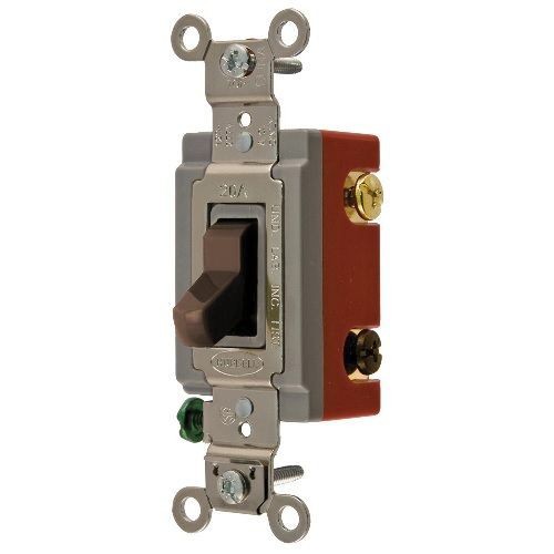 Wiring Device-Kellems HBL® HBL1223 3-Way Extra Heavy Duty General Purpose Standard Toggle Switch, 120/277 VAC, 20 A, 5540 W, 2-Position/SPDT